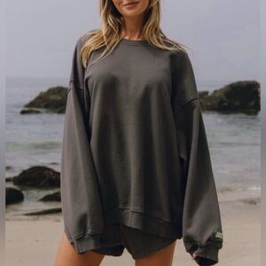 Daily Drills Vintage Black Unisex Oversized Crew